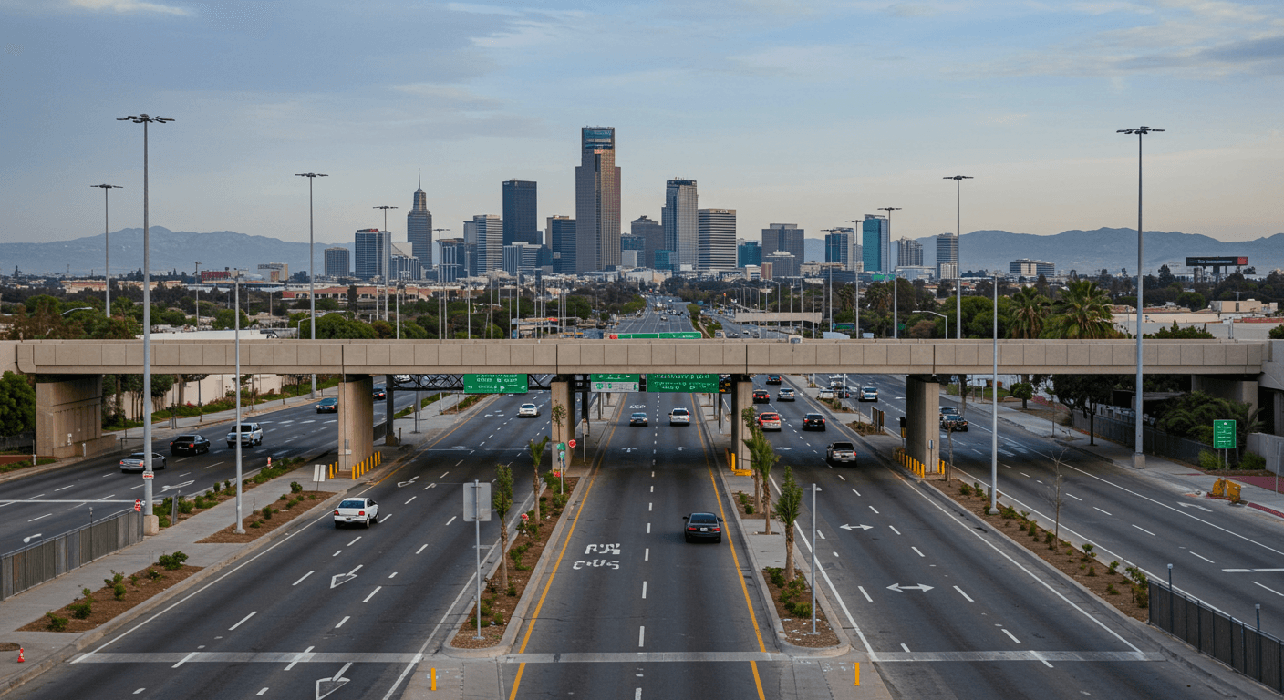 U.S.–Mexico border crossing with view of Tijuana skyline, symbolizing access to pharmacies in Tijuana Mexico.