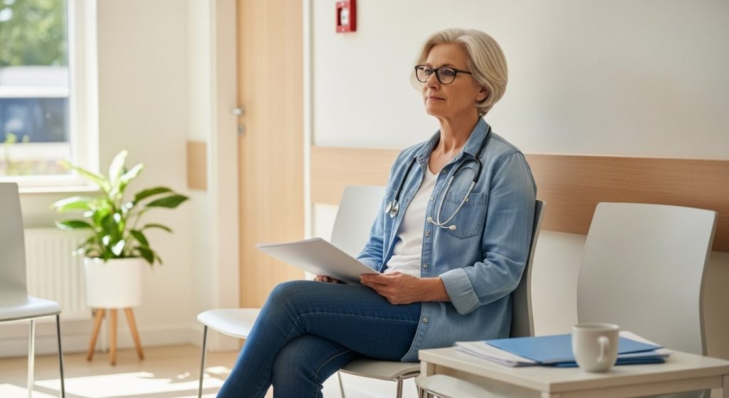 Adult patient in a calm healthcare environment during the adempas rems process, reflecting safe access and ongoing medical care.