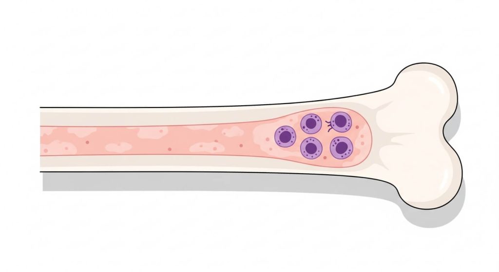 Multiple Myeloma bone marrow plasma cell illustration